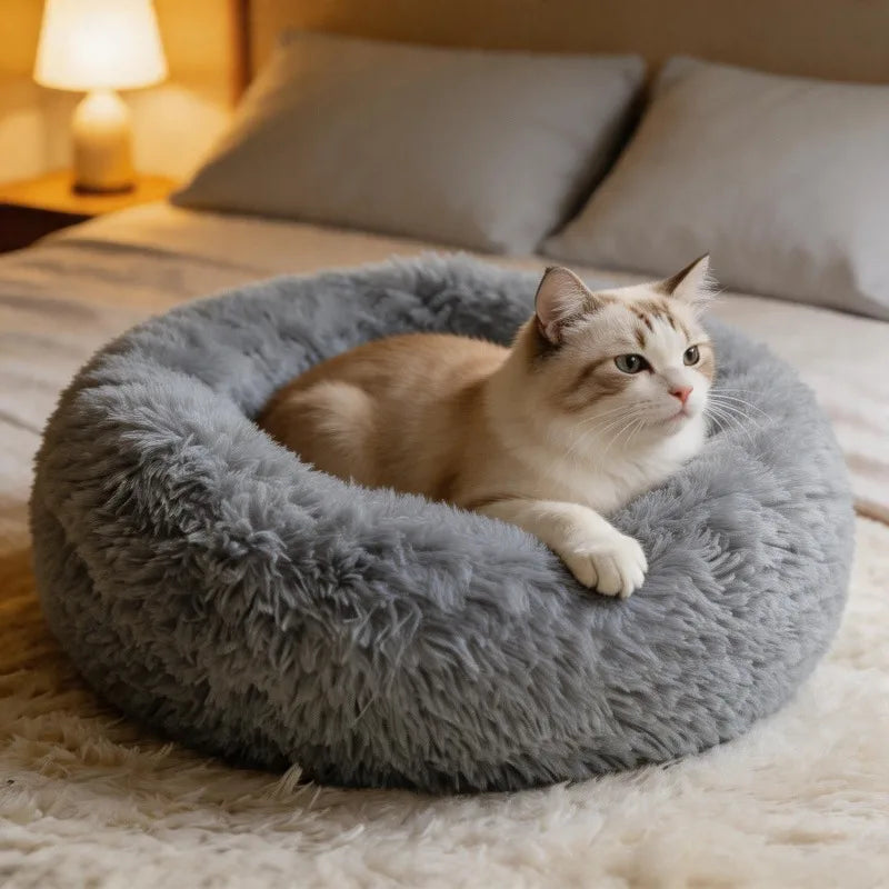 Super Cat Bed Warm Sleeping Cat Nest Soft Long Plush Best Pet Dog Bed for Dogs Basket Cushion Cat Bed Cat Mat Animals Sleeping