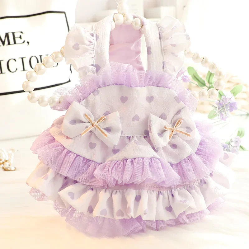 Dog clothes spring and summer thin cat princess skirt tutu skirt suspender lolita small dog teddy pet