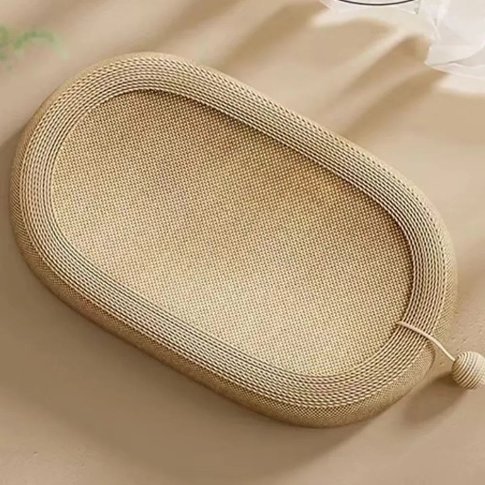 Oval Cat Scratching Bed Sisal Basin Breathable Cat Paw Board Basin Wear-resistant Integrated Pet Bed Nest Pet Furniture
