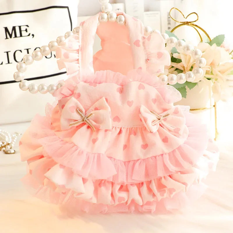 Dog clothes spring and summer thin cat princess skirt tutu skirt suspender lolita small dog teddy pet